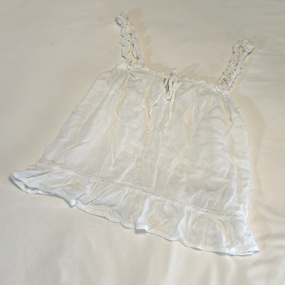 Hollister Cream Ruffled Camisole Top